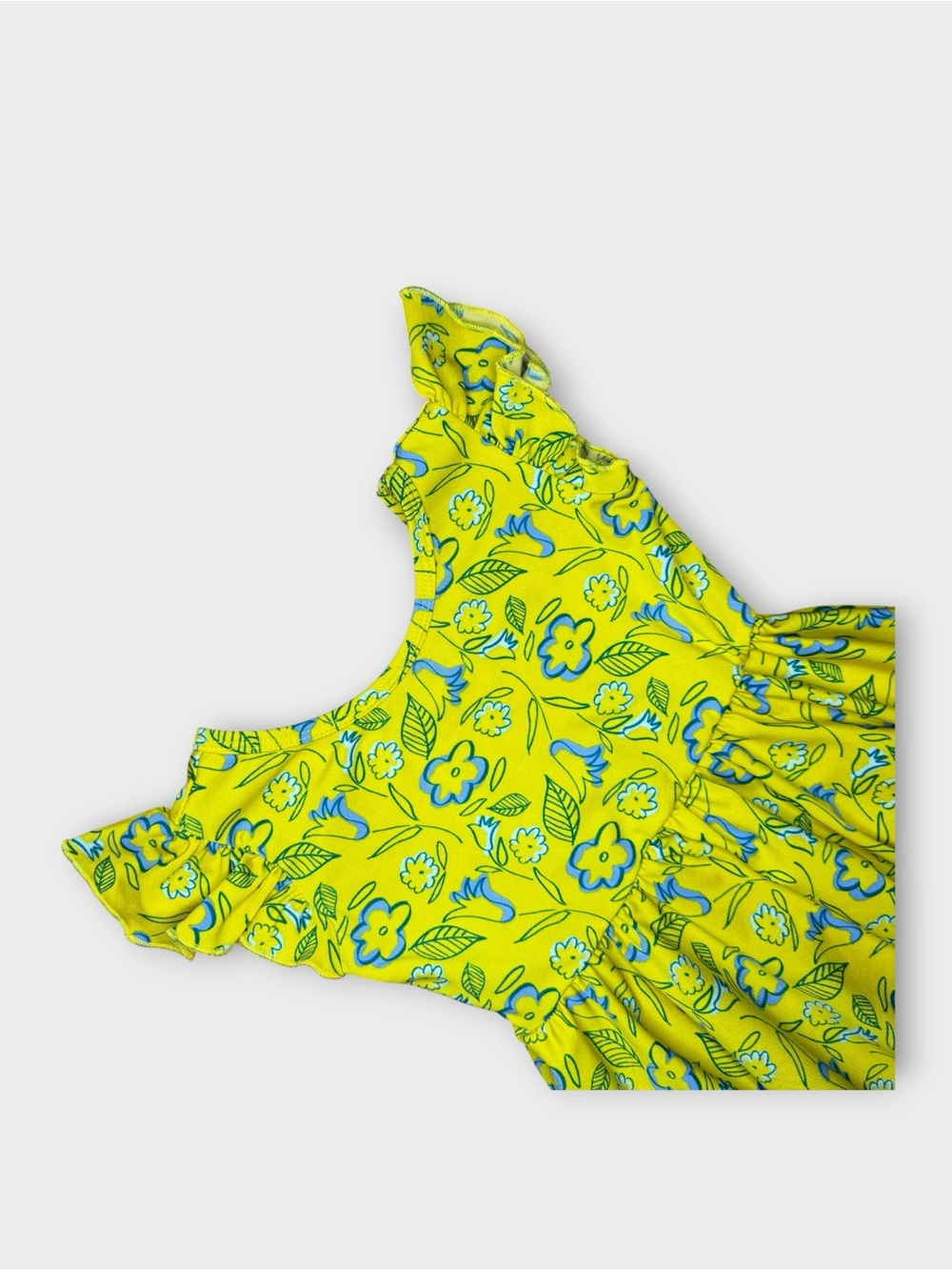 DotDotSmile Blue Floral Pattern Yellow Twirl Dress - Picture 2 of 6